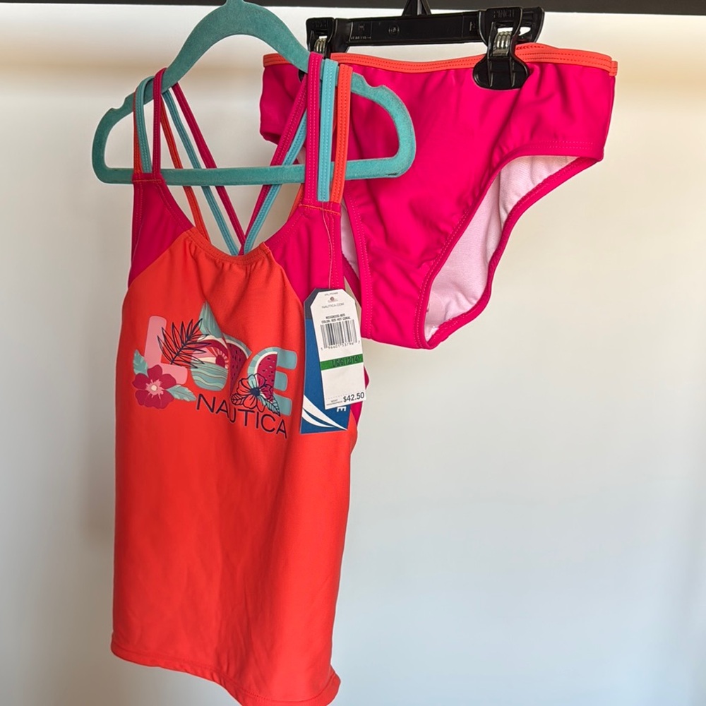 NWT Nautica Vibrant Tankini Set - Girls 12/14
